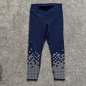 Fabletics Women's Navy Leggings with Houndstooth Pattern